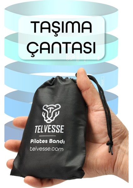 5’li Pilates Direnç Bandı Seti Loop Squat Lastiği Çantalı Fitness Egzersiz Bantları - Mavi modelleri