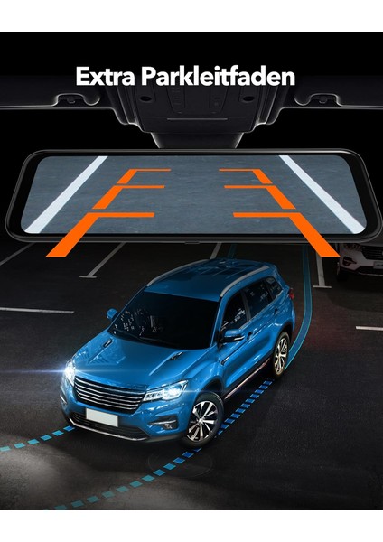 G850 12" 4K Ayna Dash Cam, Ön & Arka Kamera, 5,8 Ghz Wifi, Sesli Kontrol modelleri