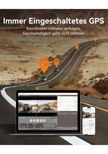 G850 12" 4K Ayna Dash Cam, Ön & Arka Kamera, 5,8 Ghz Wifi, Sesli Kontrol