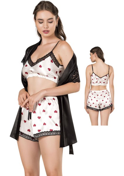 Saten Gecelik Sabahlık Takım