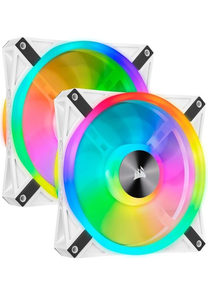 Ql Serisi, Icue QL140 Rgb Beyaz, 140MM, Pwm, Lighting Node Core Rgb Kontrolcü Dahil, Rgb Fan, 2'li Paket (CO-9050106-WW)