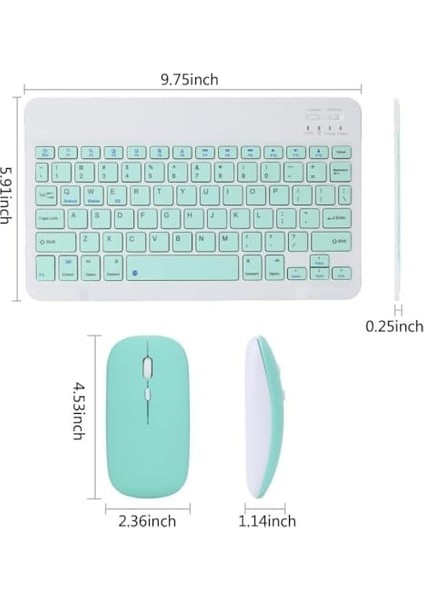 Klavye Mouse Seti, Bluetooth ve 2.4ghz, Sessiz Tuşlar, Windows Mac Android Ios Uyumlu, Taşınabilir Ergonomik Tasarım, Uzun Pil Ömrü (Yeşil) fiyatları