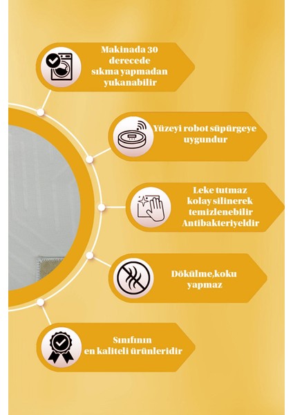 Kaymaz Tabanlı Kesme Kabartmalı Salon Koridor Mutfak Halısı 5025K Krem