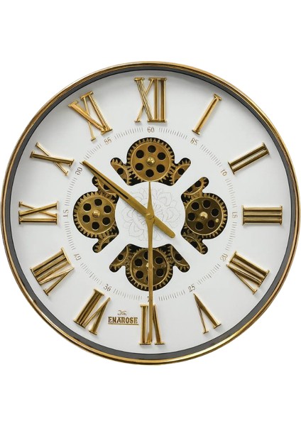 Çarklı Duvar Saati A5522117 Gold White