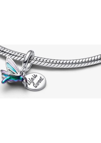 Sinekkuşu Çift Sallantılı S925 Ayar Gümüş Charm fiyatları