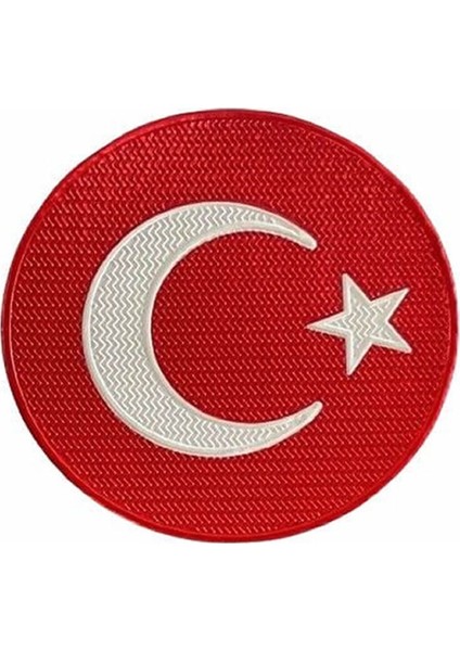 Yuvarlak Türk Bayrağı 3d, 2025 Yeni Tip, Cırtlı, Standart Ölçü,