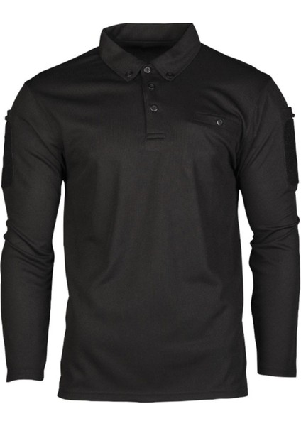 Mıl-Tec Uzun Kollu Polo Quıck Dry T-Shırt -Siyah