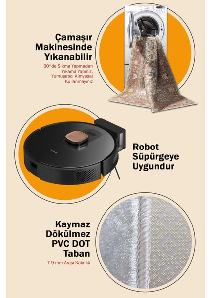 Gold Otantik Desenli Makinede Yıkanabilir Salon Halısı Yatak Odası Halısı & Yolluk Modelleri