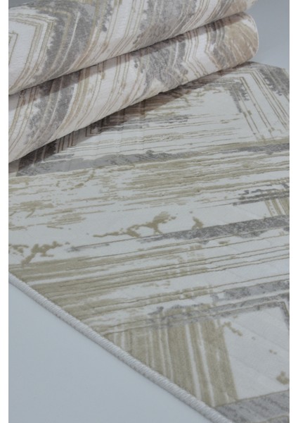 Kaymaz Tabanlı Kesme Kabartmalı Salon Koridor Mutfak HALISI5014K Krem