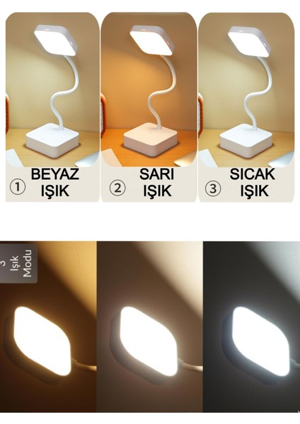 Şarjlı Masa Lambası Dokunmatik Ders Çalışma Kitap Okuma Gece Lambası 3 Farklı Işık Akrobatik Yeşil fiyatları