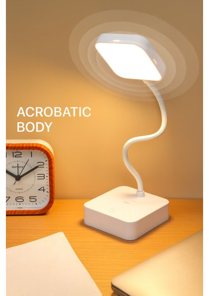 Şarjlı Masa Lambası Dokunmatik Ders Çalışma Kitap Okuma Gece Lambası 3 Farklı Işık Akrobatik Yeşil fırsatları