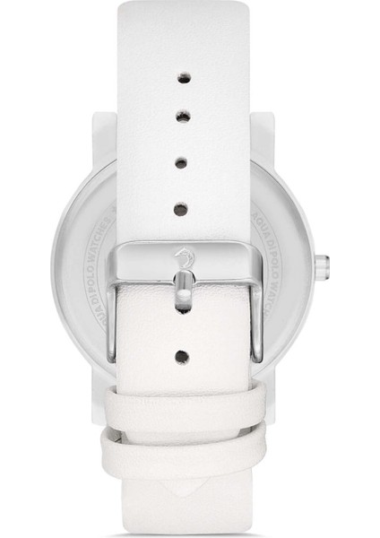Unisex Beyaz Deri Kordonlu Analog Kol Saati APL98B1285M27