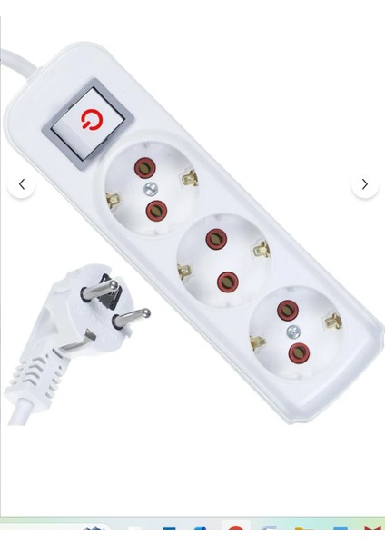 5 Metre Üç 3’lü Topraklı Anahtarlı Grup Priz (Eko Grup Marka) modelleri