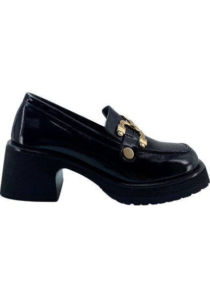26101012R Rugan Deri Kadın Topuklu Loafer