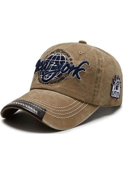 Kadın Taş Yazılı ve Baskılı Yıkamalı Kep Şapka