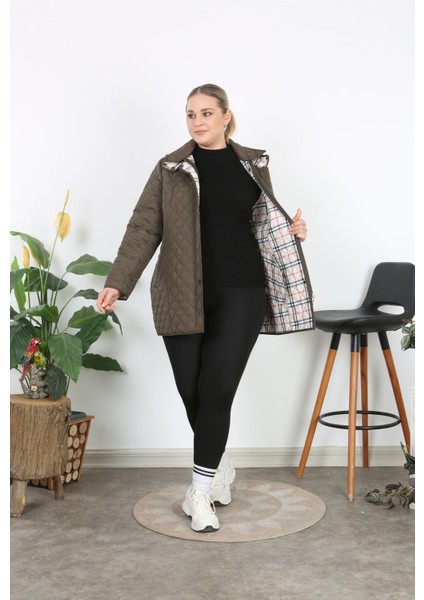 Ekoseli Kapitone, Büyük Beden Kapitone, Suya Dayanıklı Mont, Mevsimlik Mont,