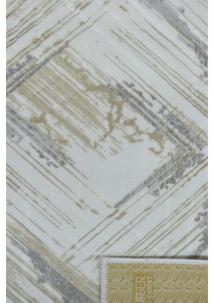 Kaymaz Tabanlı Kesme Kabartmalı Salon Koridor Mutfak HALISI5014K Krem modelleri