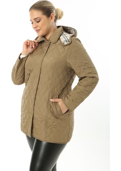 Ekoseli Kapitone, Büyük Beden Kapitone, Suya Dayanıklı Mont, Mevsimlik Mont,