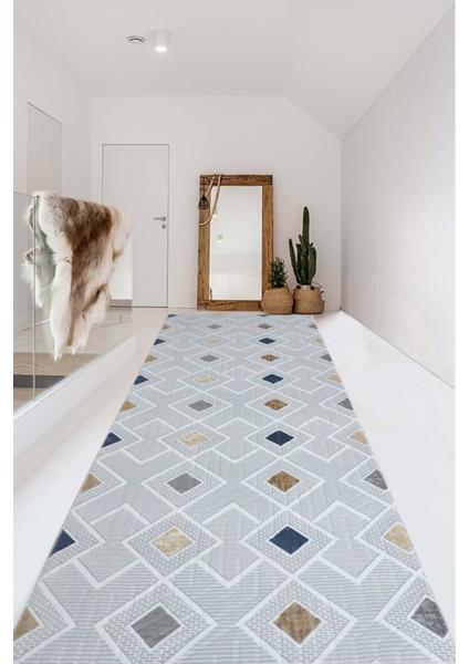 Kaymaz Tabanlı Kesme Kabartmalı Salon Koridor Mutfak Halısı 5031G Gri fiyatları