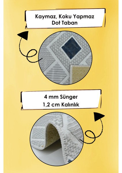 Kaymaz Tabanlı Kesme Kabartmalı Salon Koridor Mutfak Halısı 5031G Gri