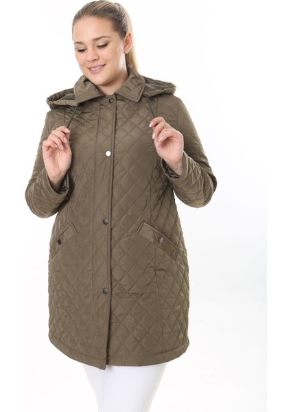 Kadın Uzun Suya Dayanıklı Memory Kumaş Kapüşonlu Mont Büyük Beden Mont fiyatları