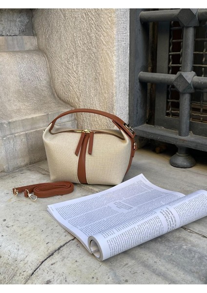 Taba Kadın Keten Kilitli Sandal El ve Omuz Çantası modelleri