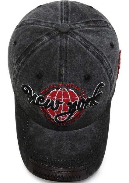 Kadın Siyah Yazılı ve Baskılı Yıkamalı Kep Şapka modelleri