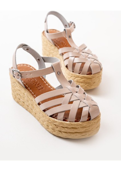 Bayan Sandalet 684-02 Bej Ortopedik Hakiki Deri Dolgu Kadın Sandalet fiyatları