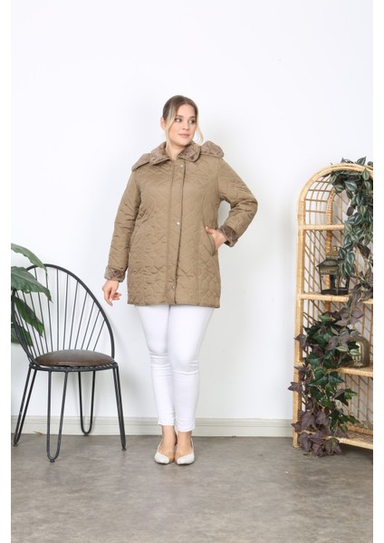 Su Itici Mont, Kapitone, Büyük Beden, Kapüşonlu, Içi Yumuşak Kürklü, Kışlık Mont modelleri