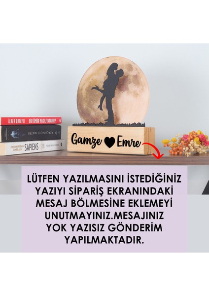 LED Işıklı Pleksi Dolunay Kişiselleştirilebilir Biblo Estimado Kucaklaşan Çift Anahtar Askılığı fırsatları