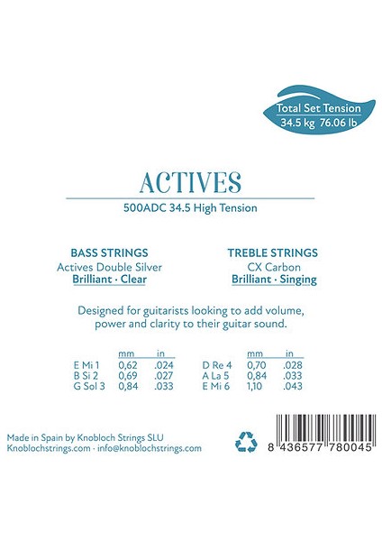 CX High Tension 500ADC Klasik Gitar Teli modelleri