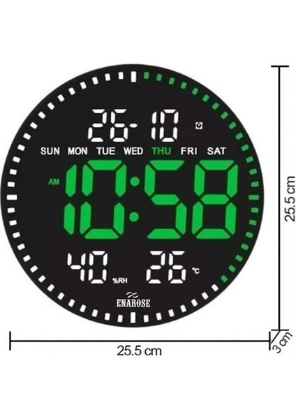 3D LED Dijital Duvar Saati AWC25860-1