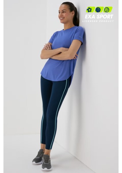 Kadın Sporcu Tişört Nefes Alabilir Hızlı Kuruyan Rahat Kesim Fitness Yoga Koşu Antrenman Üstü