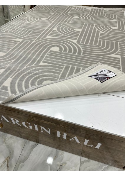 Akrilik Halı Bohem Spor Desen Gri Halı Argın Halı