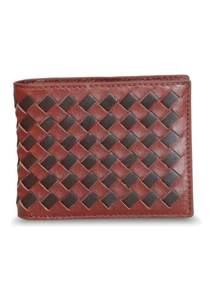 Örgü Desenli Taba Kahve Hakiki Deri Erkek Cüzdanı P878 fırsatları
