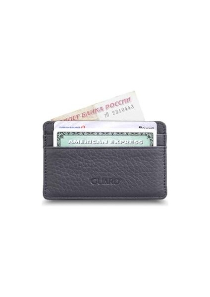 Ultra Ince Unisex Siyah Minimal Hakiki Deri Kartlık Erkek / Kadın P5150