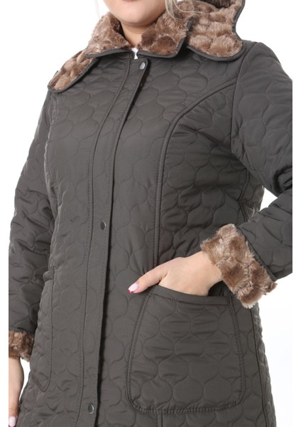 İthal Yumuşak Kürklü Mont, Büyük Beden , Tavşan Tüylü Kaban, Su Itici Mont,kapitone Mont,diz üstü fırsatları