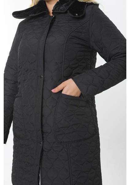 İthal Yumuşak Kürklü Mont, Büyük Beden , Tavşan Tüylü Kaban, Su Itici Mont,kapitone Mont,diz üstü indirimleri