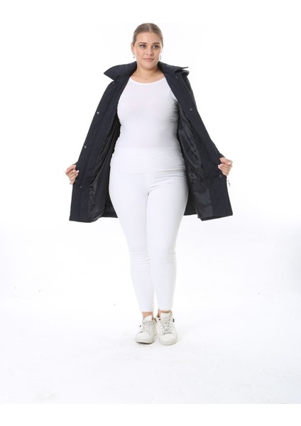 Kadın Uzun Suya Dayanıklı Memory Kumaş Kapüşonlu Mont Büyük Beden Mont modelleri