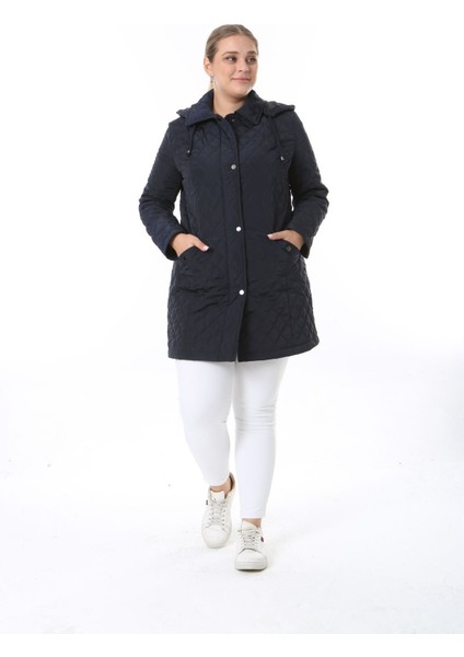 Kadın Uzun Suya Dayanıklı Memory Kumaş Kapüşonlu Mont Büyük Beden Mont fırsatları