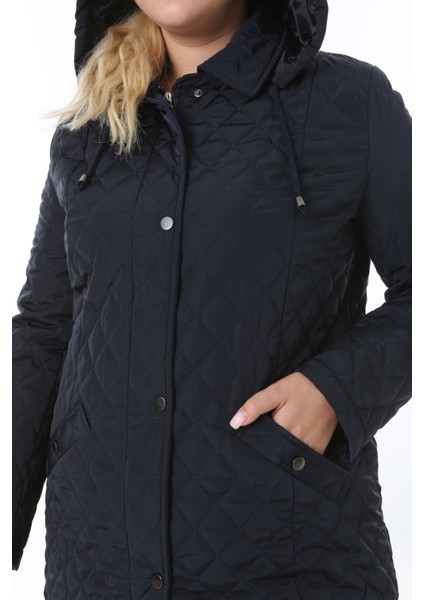 Kadın Uzun Suya Dayanıklı Memory Kumaş Kapüşonlu Mont Büyük Beden Mont indirimleri