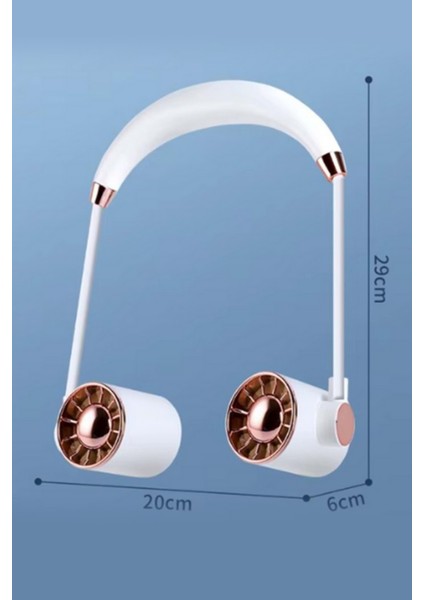 Taşınabilir USB Şarjlı 3 Kademeli Ergonomik Boyun Fanı Vantilatör Soğutucu ZB135 modelleri