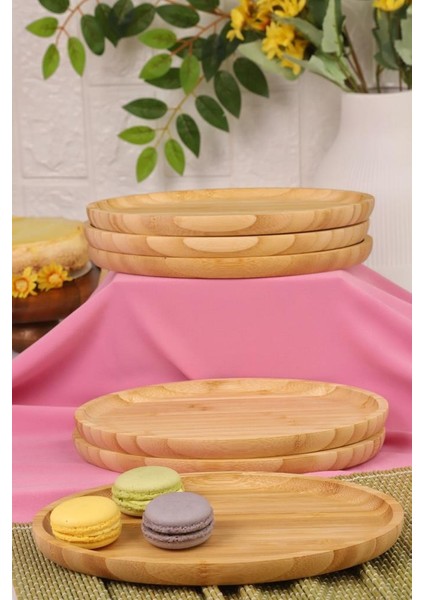 6'lı Yuvarlak Servis Tabağı Seti – Kahvaltı, Pasta ve Sunum Tabakları Büyük fırsatları