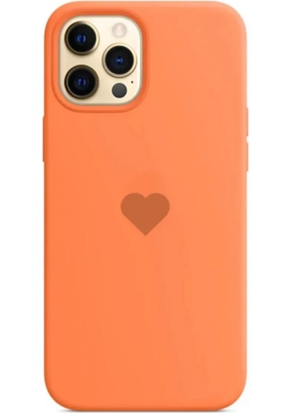 iPhone 12 / 12 Pro Uyumlu Içi Kadife Kalpli Premium Lansman Kılıflar