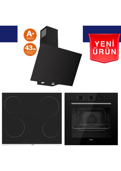 Morvana Ultra Sessiz Vitroseramik Elektrikli Ankastre Set (QBL62CS + Ms 261 + D077 -Sa )