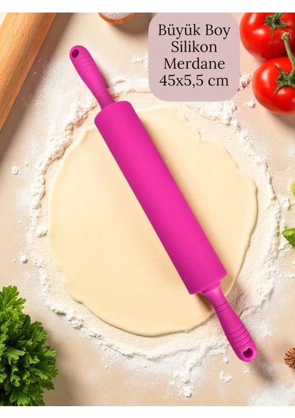 Plastik Saplı Silikon Gövdeli Merdane-Büyük Boy (45 x 5,5 x 25 Cm)