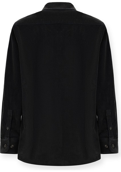 Uzun Kol Slim Fit Dar Kesim Kadife Pamuklu Düğmeli Yaka Gömlek fiyatları