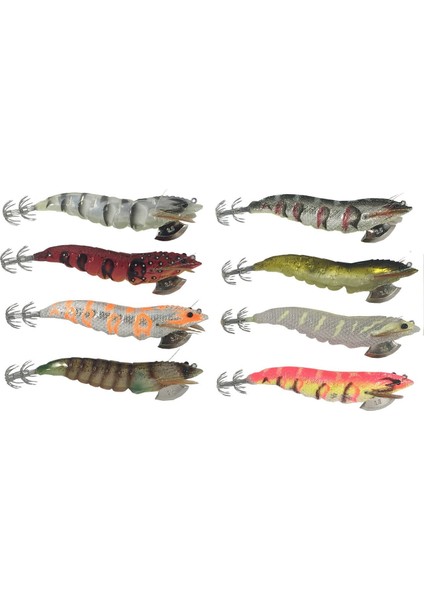 3D Shırımp Egı Jıg 9 cm 23 gr Yapay Balık Naked Black White