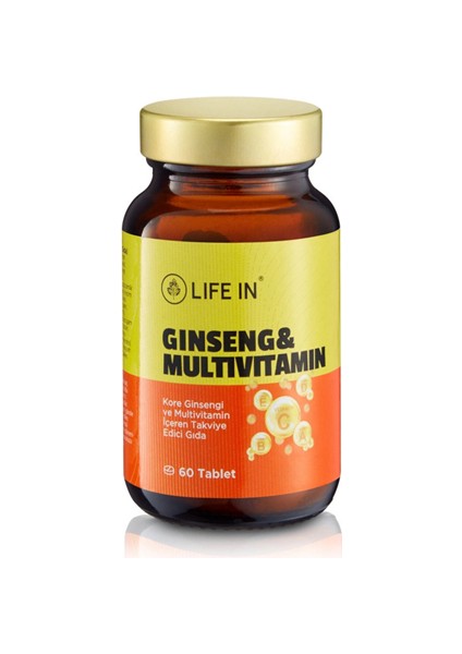 Ginseng & Multivitamin Tablet – Zihinsel ve Fiziksel Enerji Desteği, 60 Tablet