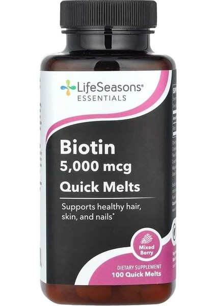 Biotin 5000 mcg Quick Melts 100 Kapsül